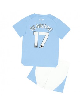 Otroški Nogometna dresi replika Manchester City Kevin De Bruyne #17 Domači 2023-24 Kratek rokav (+ hlače)